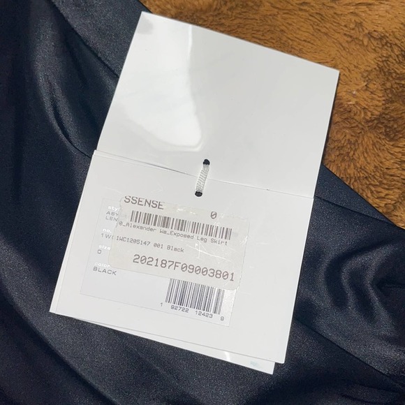 Alexander Wang Women's Black Silk Asymmetric Exposed Leg Skirt with Shorts - Picture 16 of 16